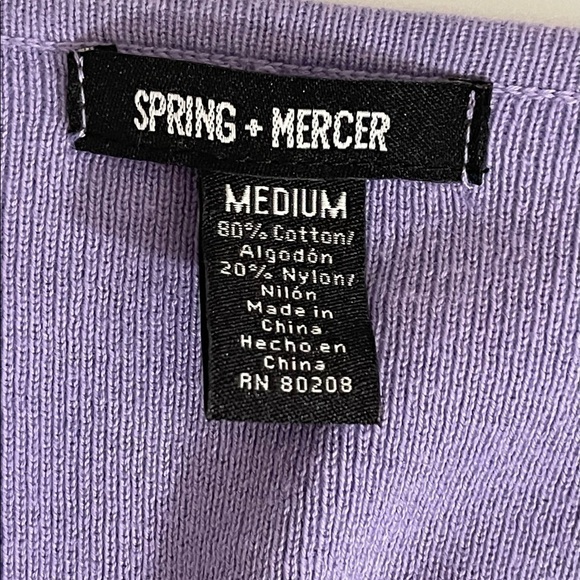 Spring & Mercer sz med cardigan single button closure in lilac - Picture 11 of 13